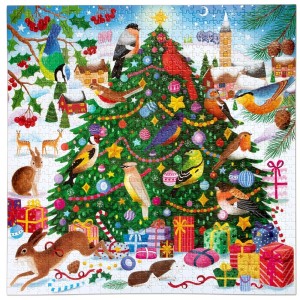 Eeboo: Christmas Songbirds (1000) vierkante puzzel