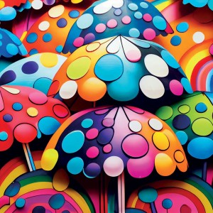 Yazz: Colorful Umbrella (1023) vierkante puzzel