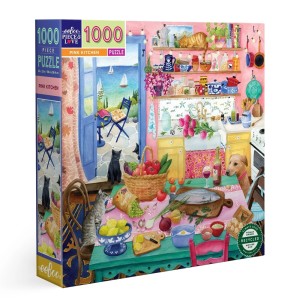 Eeboo: Pink Kitchen (1000) vierkante puzzel
