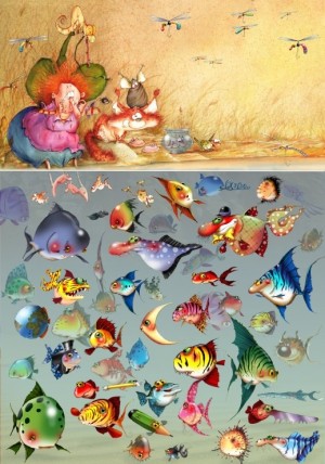 Grafika: Witch Fishes - Francois Ruyer (1000) verticale puzzel