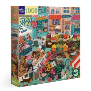 Eeboo: English Green Market (1000) vierkante puzzel
