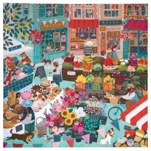Eeboo: English Green Market (1000) vierkante puzzel