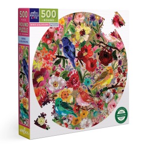 Eeboo: Birds and Blossoms (500) ronde puzzel