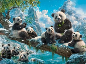 Castorland: Panda's Winter Fun (2000) legpuzzel