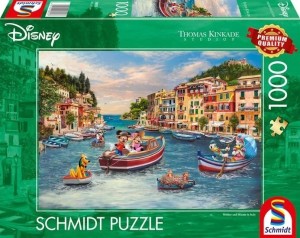 Schmidt: Thomas Kinkade - Disney Mickey and Minnie in Italy (1000) disneypuzzel