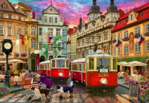 Bluebird: Prague Trolley's (1000) legpuzzel