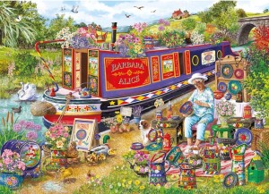 Gibsons: Canal Boat Blooms (1000) legpuzzel