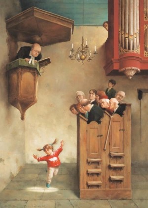 Art Revisited: Marius van Dokkum - Dansje in de Kerk (1000) verticale puzzel