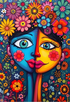 Alipson: Flower Duo (1000) verticale puzzel