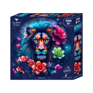 Bluebird: Round Puzzle - Rainbow Lion (501) ronde puzzel