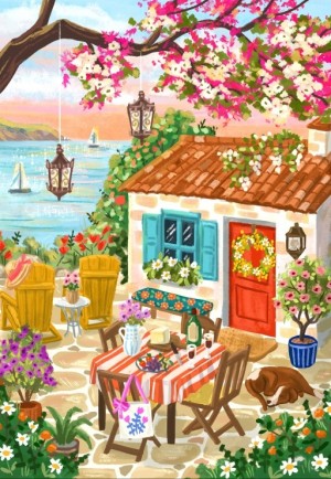 Pieces and Peace: Ocean View Retreat (1000) verticale puzzel