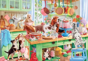 Bluebird: Dogs in the Kitchen (1000) legpuzzel