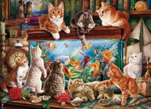 Eurographics: Cats by the Aquarium (1000) legpuzzel
