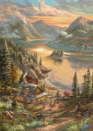 Schmidt: Thomas Kinkade - Lakeside Splendor (500) verticale puzzel