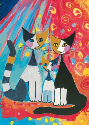 Schmidt: Wachtmeister - Happy Cat Family (1000) verticale puzzel