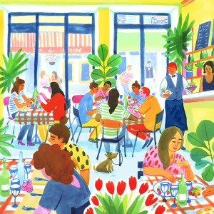 Pieces and Peace: Bistrot (1024) vierkante puzzel