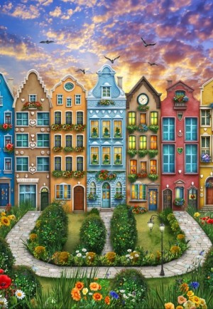 Alipson: The Rainbow Village (1000) verticale puzzel
