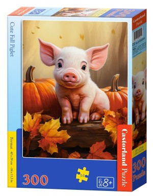 Castorland: Cute Fall Piglet (300XL) verticale puzzel