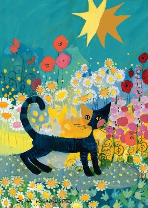 Schmidt: Wachtmeister - Cat in a sea of Flowers (1000) verticale puzzel