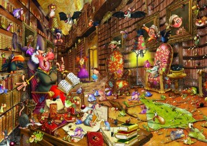 Grafika: Francois Ruyer - Witch Library (1500) legpuzzel