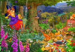 Grafika: Francois Ruyer - Witch Picknick (1000) legpuzzel