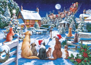 House of Puzzles: Santa Paws (150) minipuzzel in koker