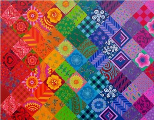 House of Puzzles: Patchwork Rainbow (150) minipuzzel in koker