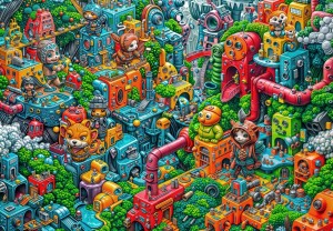 Grafika: Robotopia (1000) legpuzzel