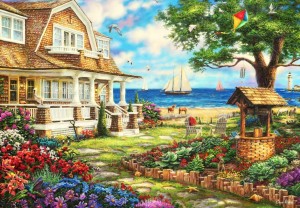 Grafika: Sea Garden Cottage - Chuck Pinson (1000) legpuzzel