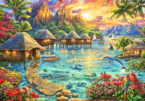 Grafika: Tropical Oasis - Chuck Pinson (1000) legpuzzel