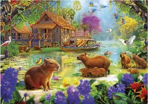 Educa: Capybara Village (500) legpuzzel