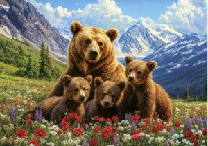 Educa: Grizzly Bears in Canada (1000) legpuzzel