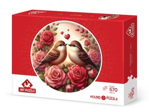 Art Puzzle: Roses and Love (570) ronde puzzel