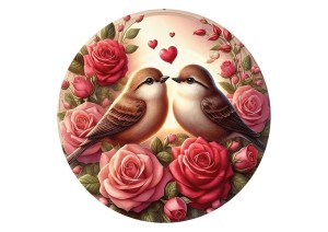 Art Puzzle: Roses and Love (570) ronde puzzel