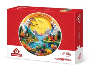 Art Puzzle: Paper Landscape (570) ronde puzzel