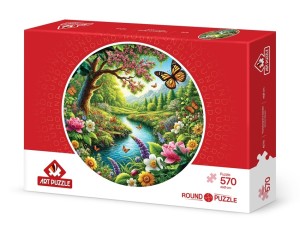 Art Puzzle: The Monarch's Garden (570) ronde puzzel