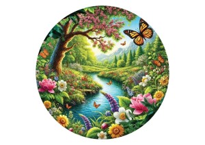 Art Puzzle: The Monarch's Garden (570) ronde puzzel