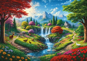 Art Puzzle: At the Foot of the Mountains (500) legpuzzel