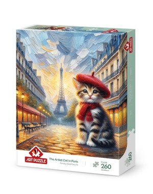Art Puzzle: The Artist Cat in Paris (260XL) verticale puzzel