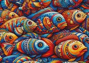 Art Puzzle: Mosaic Fish (1000) legpuzzel