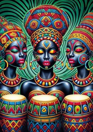 Art Puzzle: Tribal Rhythm (1000) verticale puzzel