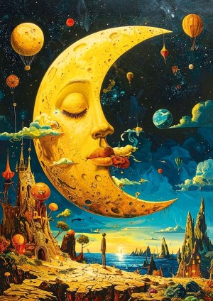 Art Puzzle: Dream of the Moon (1000) verticale puzzel