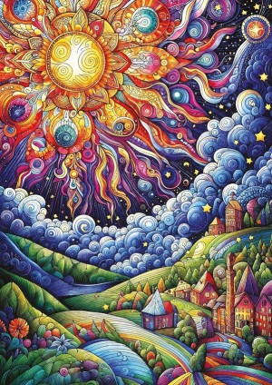 Art Puzzle: Cosmic Feast (1500) verticale puzzel