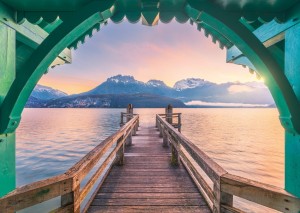 Ravensburger: Footbridge at Lac d'Annecy (1000) legpuzzel