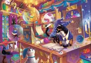 Bluebird: Wizard Cat Bookshop (1000) legpuzzel