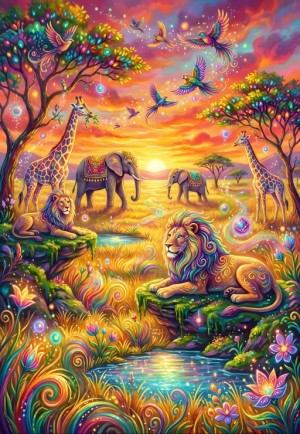 Alipson: Animals of the Savannah (1000) verticale puzzel