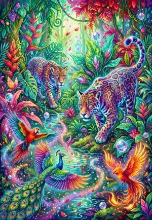 Alipson: The Jungle of A Thousand Colours (1000) verticale puzzel