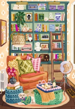 Pieces and Peace: Reading Cozy Spot (1000) verticale puzzel