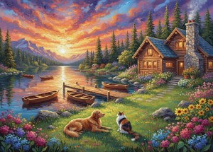 Alipson: Sunset over the Lake (500) legpuzzel