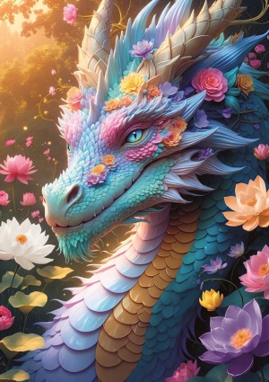 Trefl: Colourful Dragon (1000) verticale puzzel